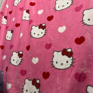 Hello Kitty Pink and Red Blanket 7x7 feet!! like new!!